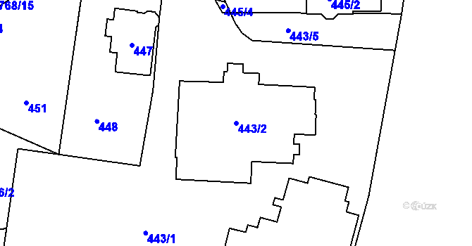 Parcela st. 443/2 v KÚ Dolní Lipová, Katastrální mapa