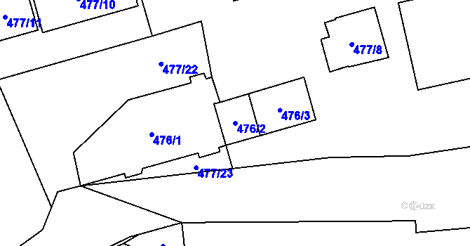 Parcela st. 476/2 v KÚ Dolní Lipová, Katastrální mapa