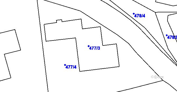 Parcela st. 477/3 v KÚ Dolní Lipová, Katastrální mapa