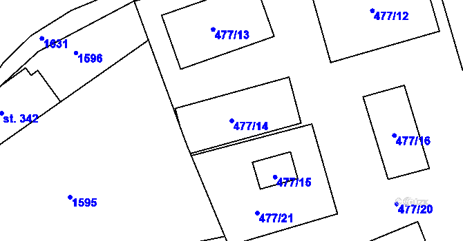 Parcela st. 477/14 v KÚ Dolní Lipová, Katastrální mapa