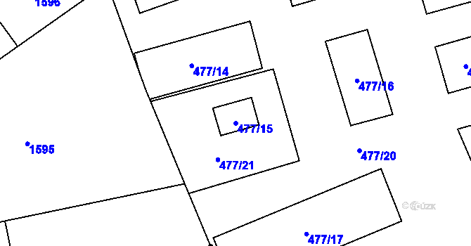 Parcela st. 477/15 v KÚ Dolní Lipová, Katastrální mapa