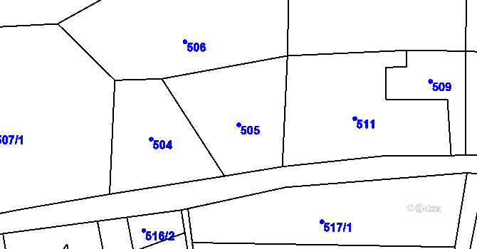 Parcela st. 505 v KÚ Dolní Lipová, Katastrální mapa