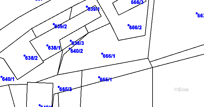 Parcela st. 666/1 v KÚ Dolní Lipová, Katastrální mapa