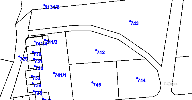 Parcela st. 742 v KÚ Dolní Lipová, Katastrální mapa