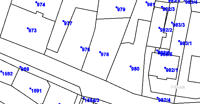 Parcela st. 978 v KÚ Dolní Lipová, Katastrální mapa