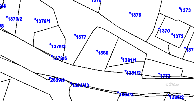 Parcela st. 1380 v KÚ Dolní Lipová, Katastrální mapa