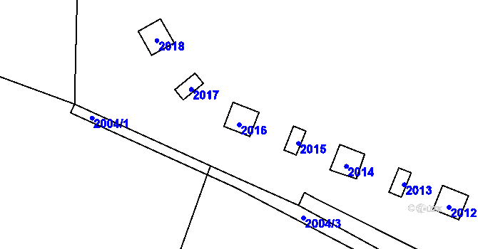 Parcela st. 2016 v KÚ Dolní Lipová, Katastrální mapa