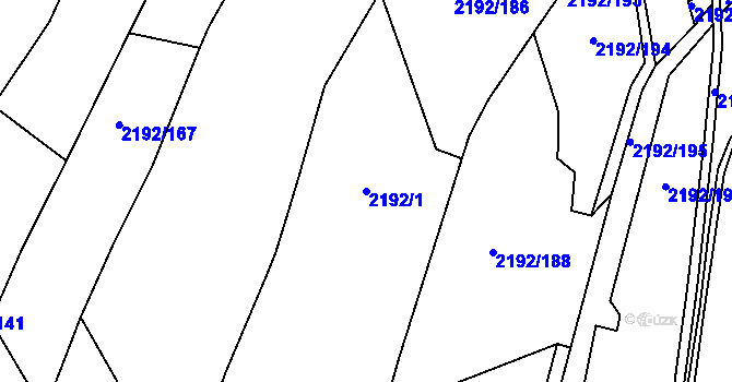 Parcela st. 2192/1 v KÚ Dolní Lipová, Katastrální mapa