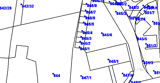 Parcela st. 846/2 v KÚ Dolní Lipová, Katastrální mapa