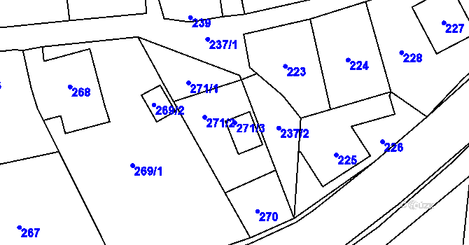 Parcela st. 271/3 v KÚ Dolní Lipová, Katastrální mapa