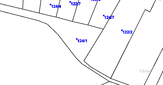 Parcela st. 124/16 v KÚ Licoměřice, Katastrální mapa