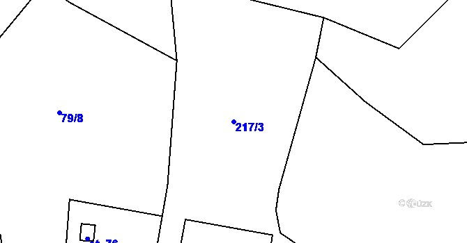 Parcela st. 217/3 v KÚ Licoměřice, Katastrální mapa