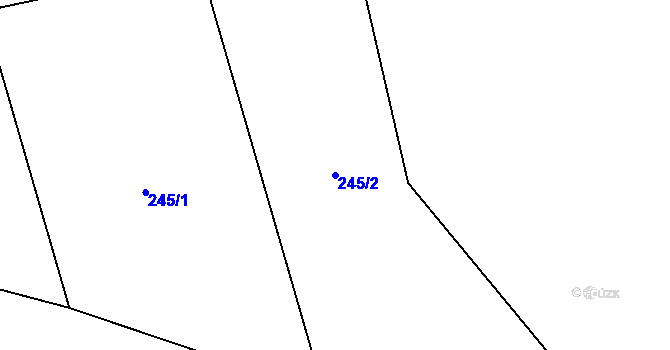Parcela st. 245/2 v KÚ Licoměřice, Katastrální mapa