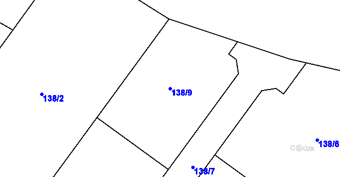 Parcela st. 138/9 v KÚ Licoměřice, Katastrální mapa