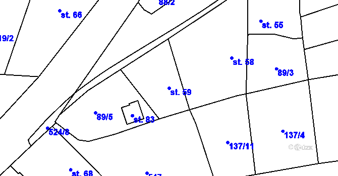 Parcela st. 59 v KÚ Lipovec, Katastrální mapa