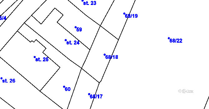 Parcela st. 68/18 v KÚ Lipovec, Katastrální mapa