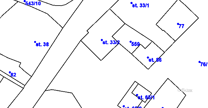 Parcela st. 76/5 v KÚ Lipovec, Katastrální mapa