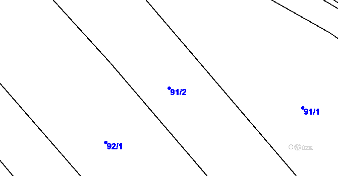 Parcela st. 91/2 v KÚ Lipovec, Katastrální mapa