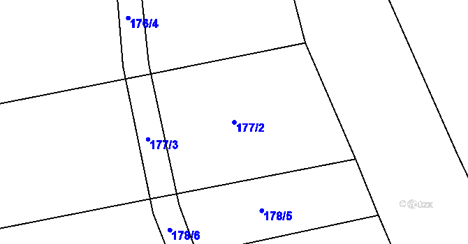 Parcela st. 177/2 v KÚ Lipovec, Katastrální mapa