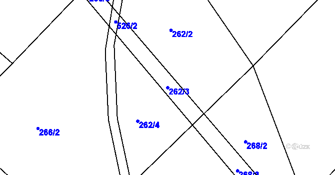 Parcela st. 262/3 v KÚ Lipovec, Katastrální mapa