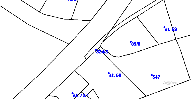 Parcela st. 524/8 v KÚ Lipovec, Katastrální mapa