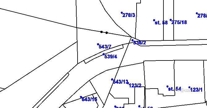 Parcela st. 539/4 v KÚ Lipovec, Katastrální mapa