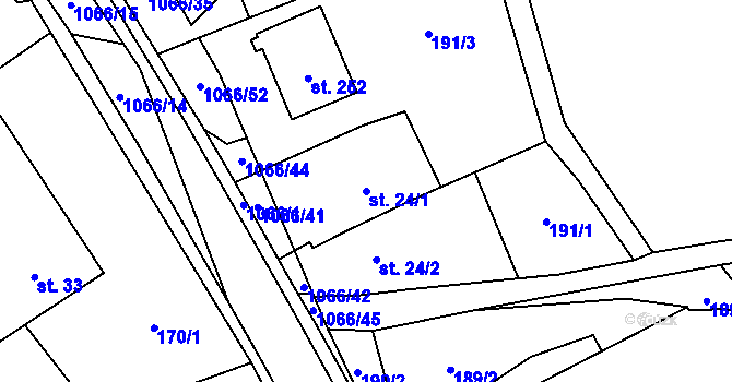Parcela st. 24/1 v KÚ Lipovec u Blanska, Katastrální mapa