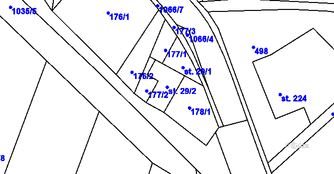 Parcela st. 29/2 v KÚ Lipovec u Blanska, Katastrální mapa