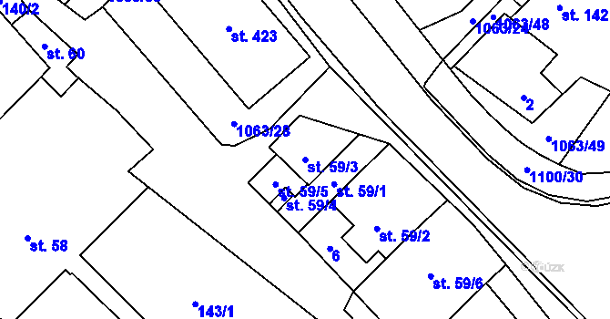 Parcela st. 59/3 v KÚ Lipovec u Blanska, Katastrální mapa
