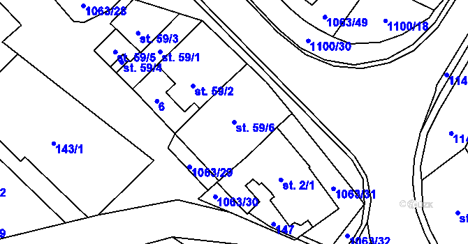 Parcela st. 59/6 v KÚ Lipovec u Blanska, Katastrální mapa