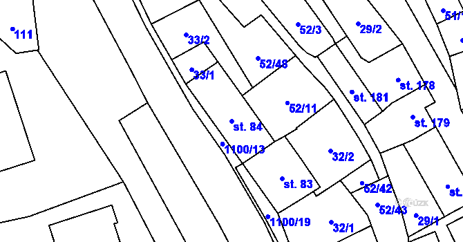 Parcela st. 84 v KÚ Lipovec u Blanska, Katastrální mapa