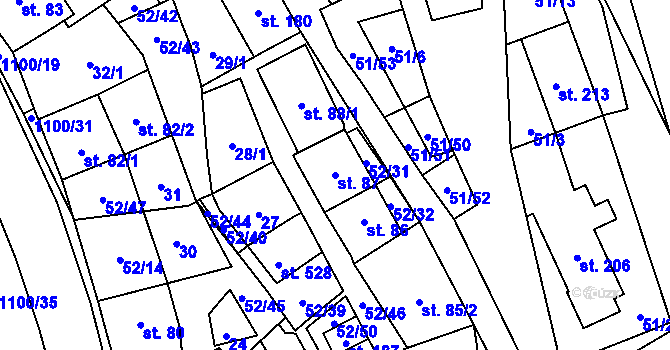 Parcela st. 87 v KÚ Lipovec u Blanska, Katastrální mapa