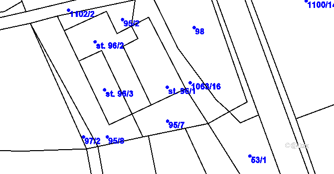 Parcela st. 96/1 v KÚ Lipovec u Blanska, Katastrální mapa