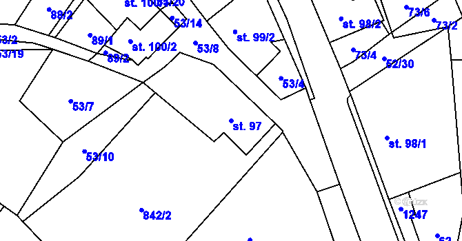 Parcela st. 97 v KÚ Lipovec u Blanska, Katastrální mapa