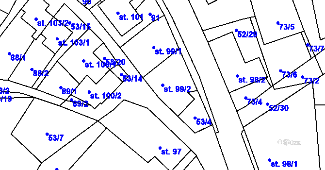 Parcela st. 99/2 v KÚ Lipovec u Blanska, Katastrální mapa