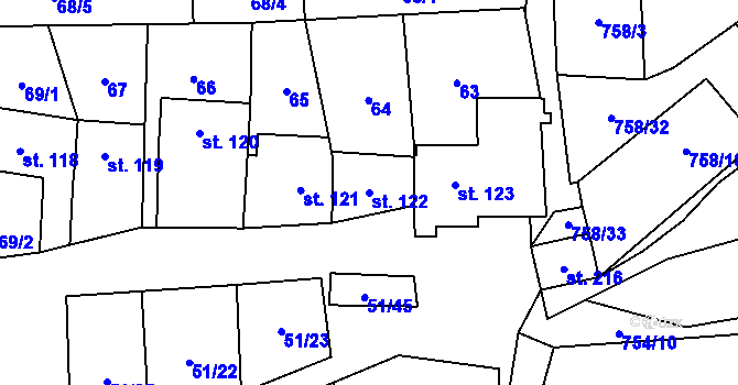 Parcela st. 122 v KÚ Lipovec u Blanska, Katastrální mapa