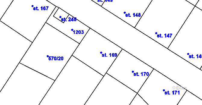 Parcela st. 169 v KÚ Lipovec u Blanska, Katastrální mapa