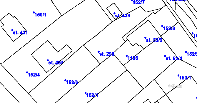 Parcela st. 295 v KÚ Lipovec u Blanska, Katastrální mapa