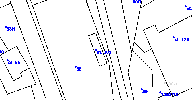 Parcela st. 302 v KÚ Lipovec u Blanska, Katastrální mapa