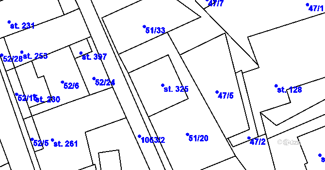 Parcela st. 325 v KÚ Lipovec u Blanska, Katastrální mapa