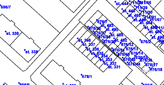 Parcela st. 337 v KÚ Lipovec u Blanska, Katastrální mapa