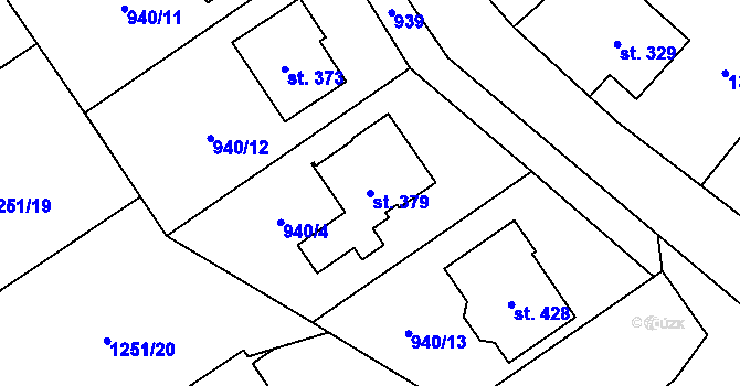 Parcela st. 379 v KÚ Lipovec u Blanska, Katastrální mapa