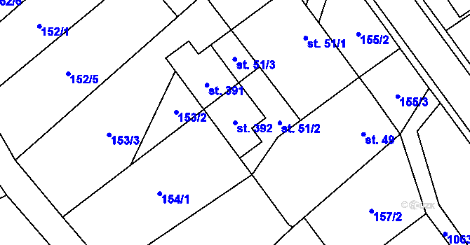 Parcela st. 392 v KÚ Lipovec u Blanska, Katastrální mapa