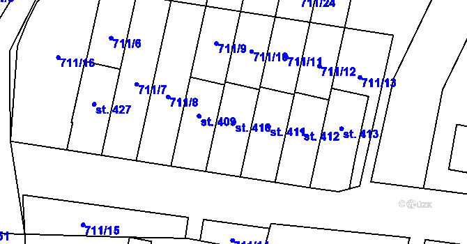 Parcela st. 410 v KÚ Lipovec u Blanska, Katastrální mapa