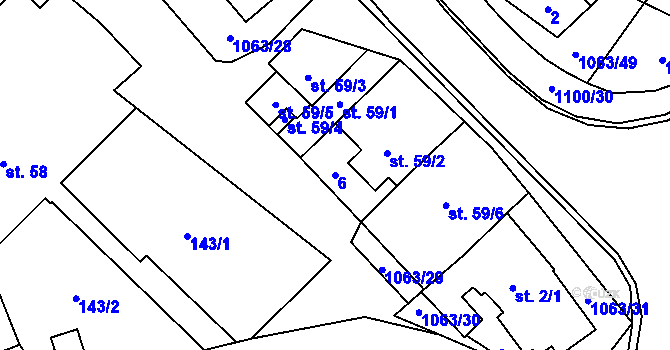 Parcela st. 6 v KÚ Lipovec u Blanska, Katastrální mapa