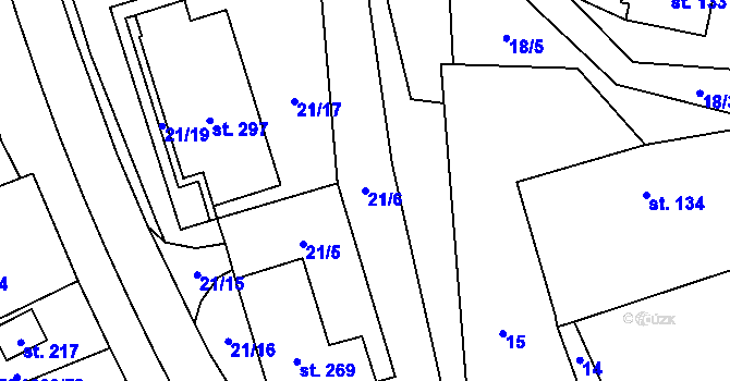 Parcela st. 21/6 v KÚ Lipovec u Blanska, Katastrální mapa
