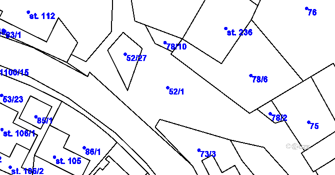 Parcela st. 52/1 v KÚ Lipovec u Blanska, Katastrální mapa