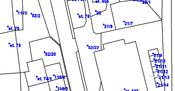 Parcela st. 52/22 v KÚ Lipovec u Blanska, Katastrální mapa
