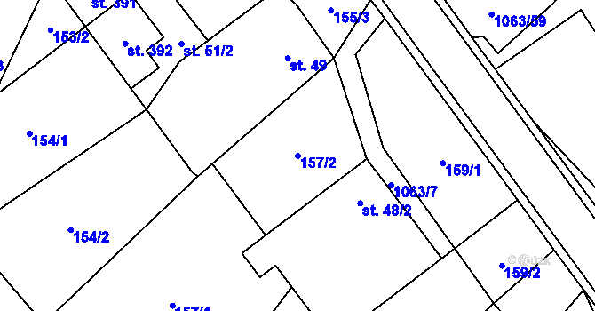 Parcela st. 157/2 v KÚ Lipovec u Blanska, Katastrální mapa