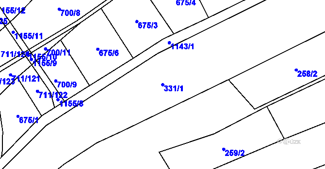 Parcela st. 331/1 v KÚ Lipovec u Blanska, Katastrální mapa
